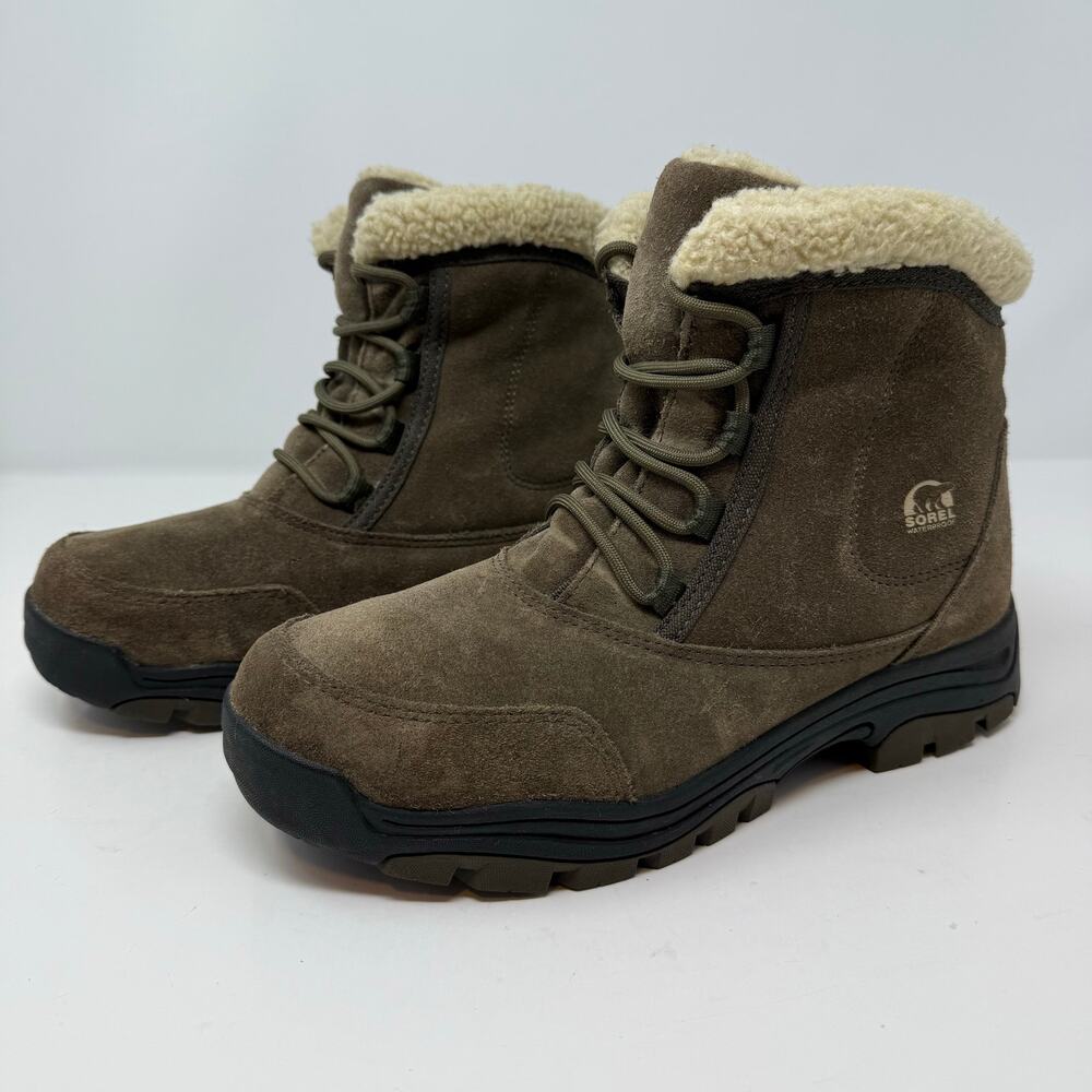 Sorel Waterfall Low Lace Winter Boot Women's 9 Brown Leather Insulated